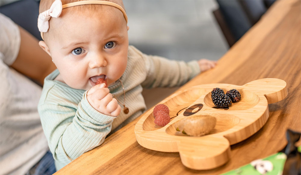 Bamboo suction plate for babies and kids