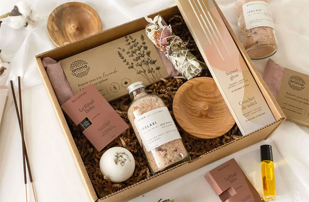 Calm gift box with Canadian products