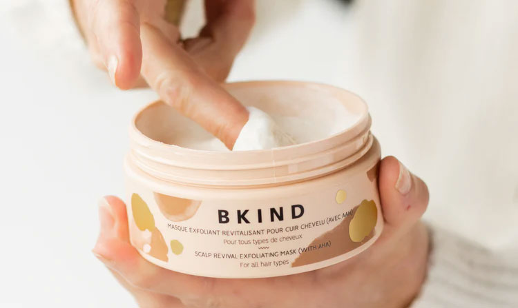 Scalp exfoliating mask for hair with AHAs from BKIND
