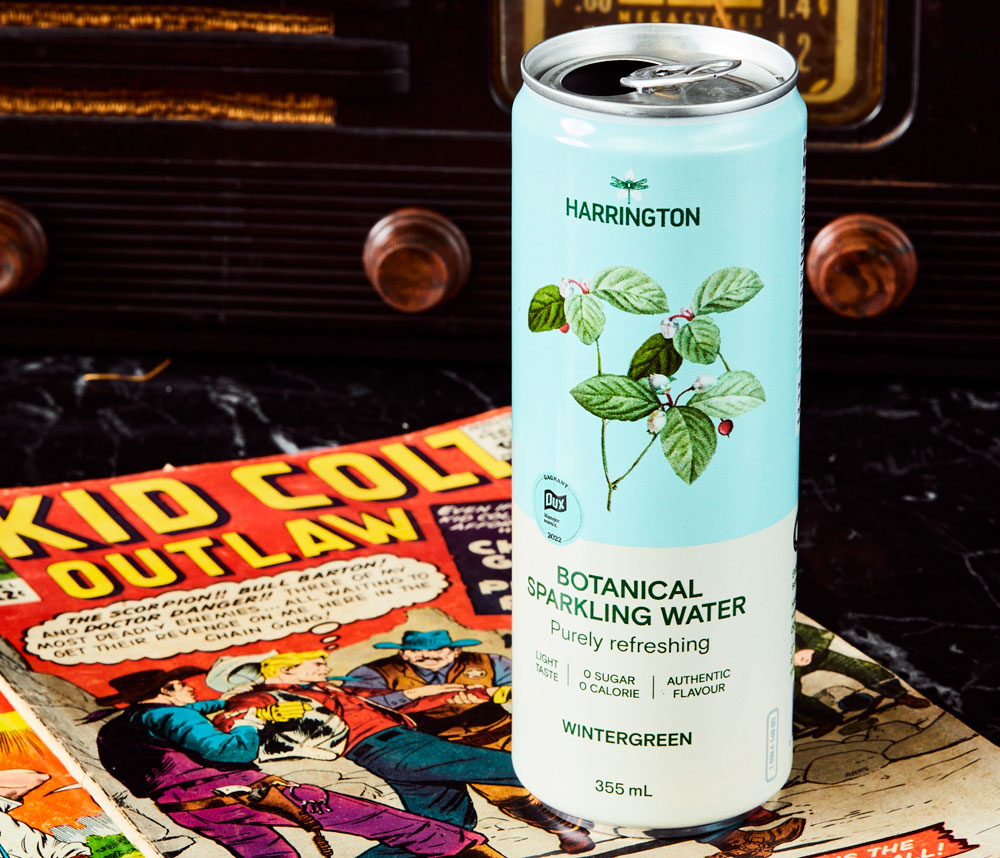 Wintergreen sparkling water from Harrington