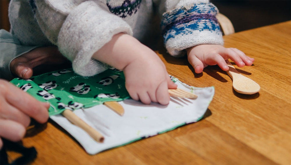 Bamboo utensil set for kids from Ola bamboo, a Canadian company