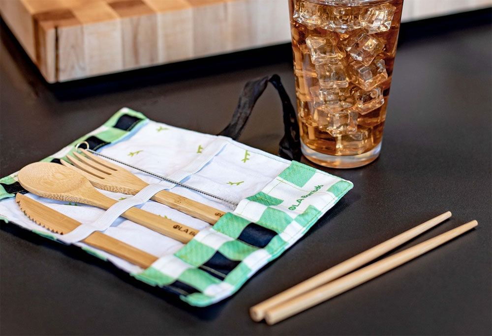 Reusable utensil set with chopsticks from Ola Bamboo