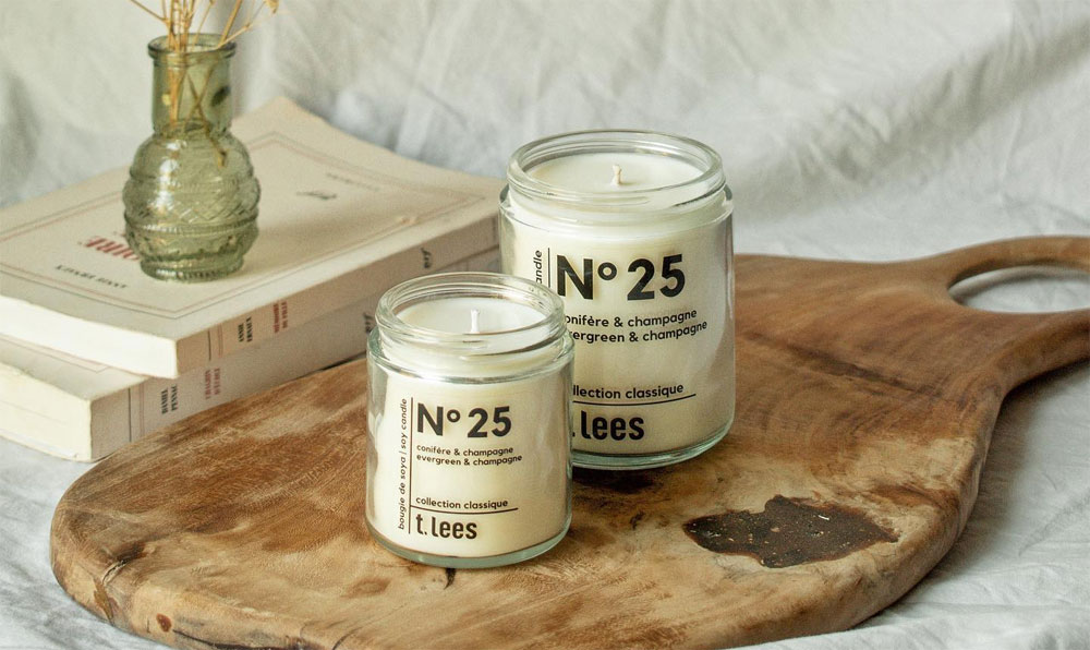Evergreen & champagne candle with soy wax