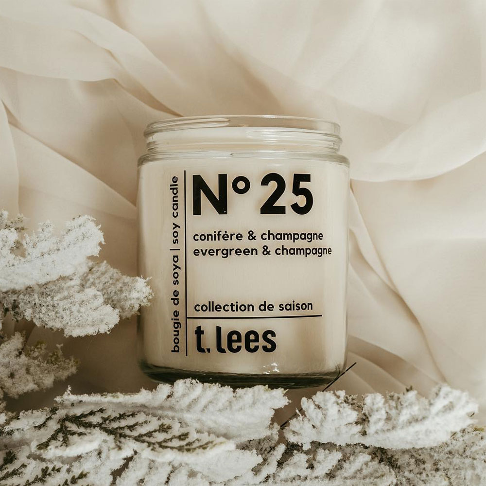 Evergreen & Champagne Candle