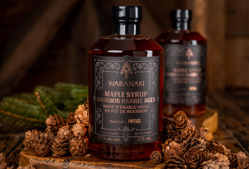 Barrel aged bourbon maple syrup from New Brunswick in Canada