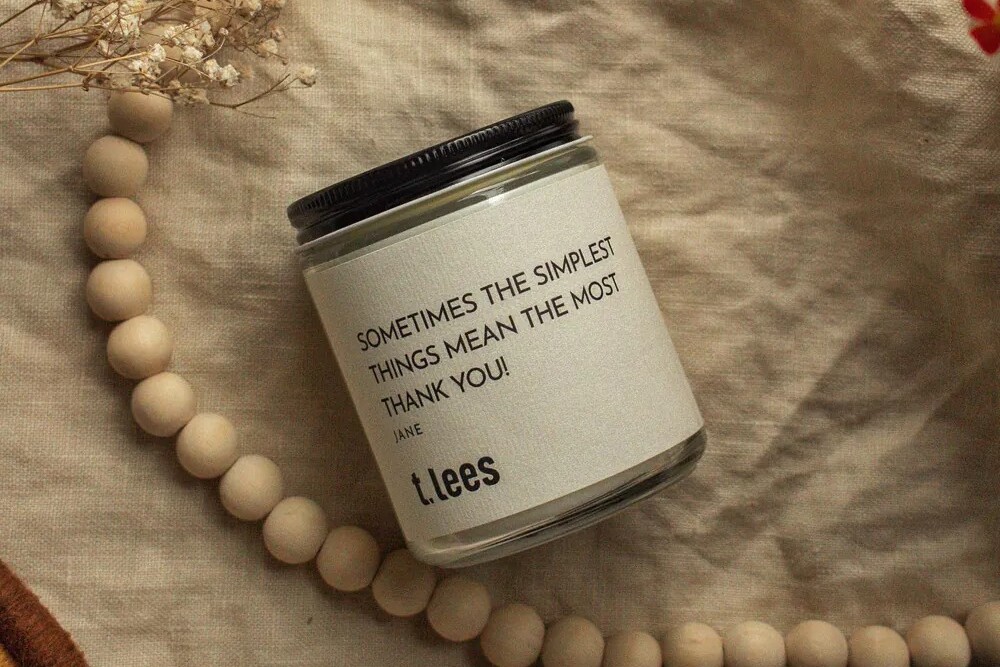 personalized candle with custom message of your choice
